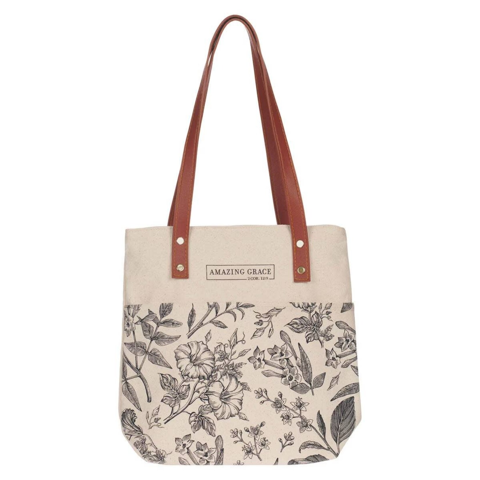 Amazing Grace Canvas Tote Bag - 2 Corinthians 12:9