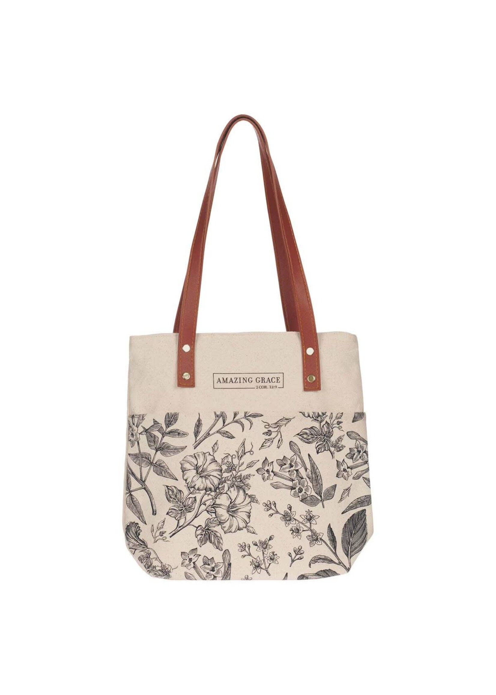Amazing Grace Canvas Tote Bag - 2 Corinthians 12:9