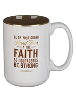 Be On Your Guard Stand Firm in the Faith Ceramic Mug - White - 1 Corinthians 16:13