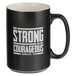 Be Strong & Courageous Ceramic Mug - Black with Lion - Joshua 1:9