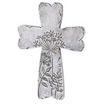 Gray Floral Wall Cross