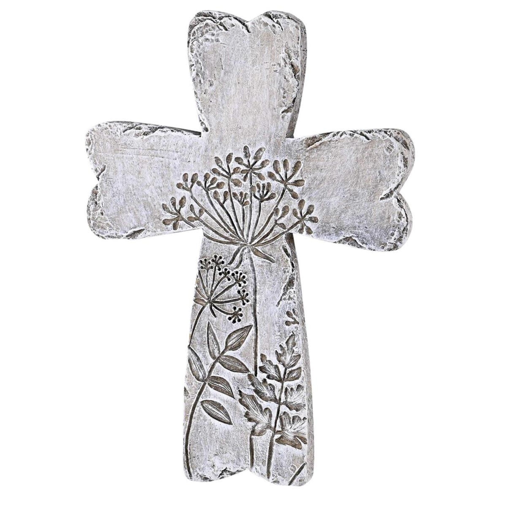 Gray Floral Wall Cross