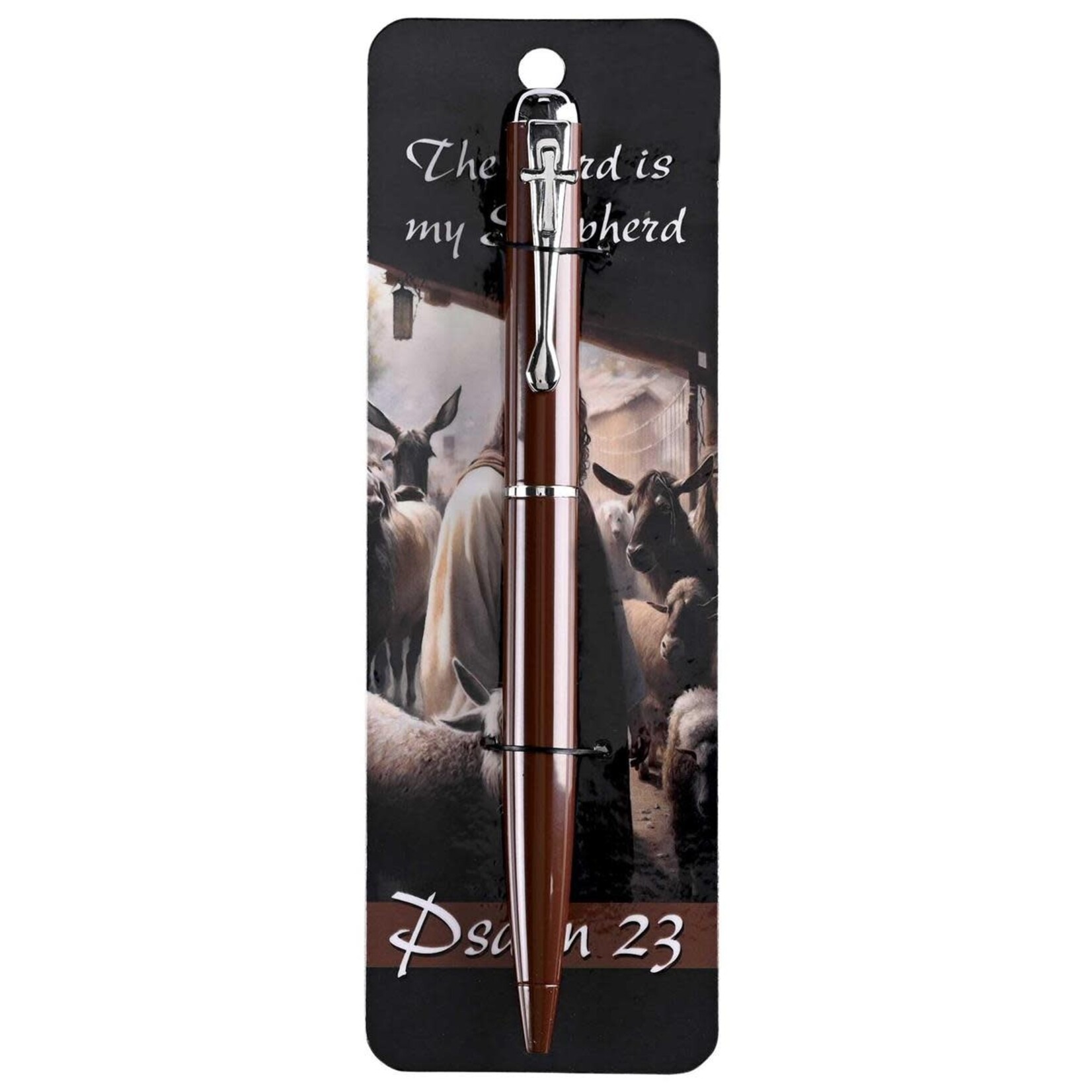 The Lord Is My Shepherd - Psalm 23 Pen - Brown