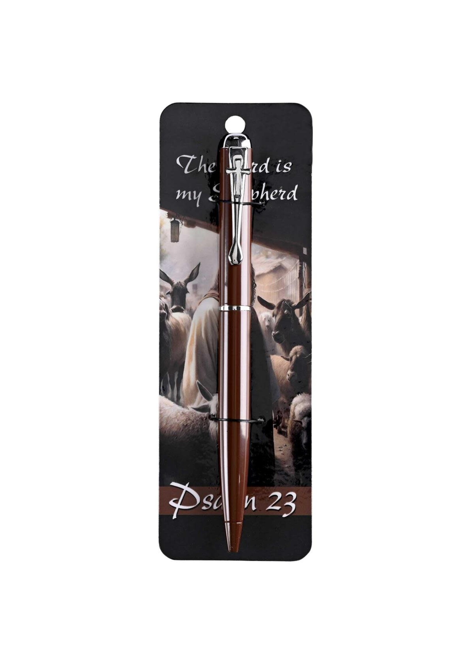 The Lord Is My Shepherd - Psalm 23 Pen - Brown