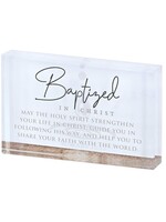 Baptized in Christ Tabletop Glass Plaque