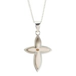 Mustard Seed Petal Cross Necklace