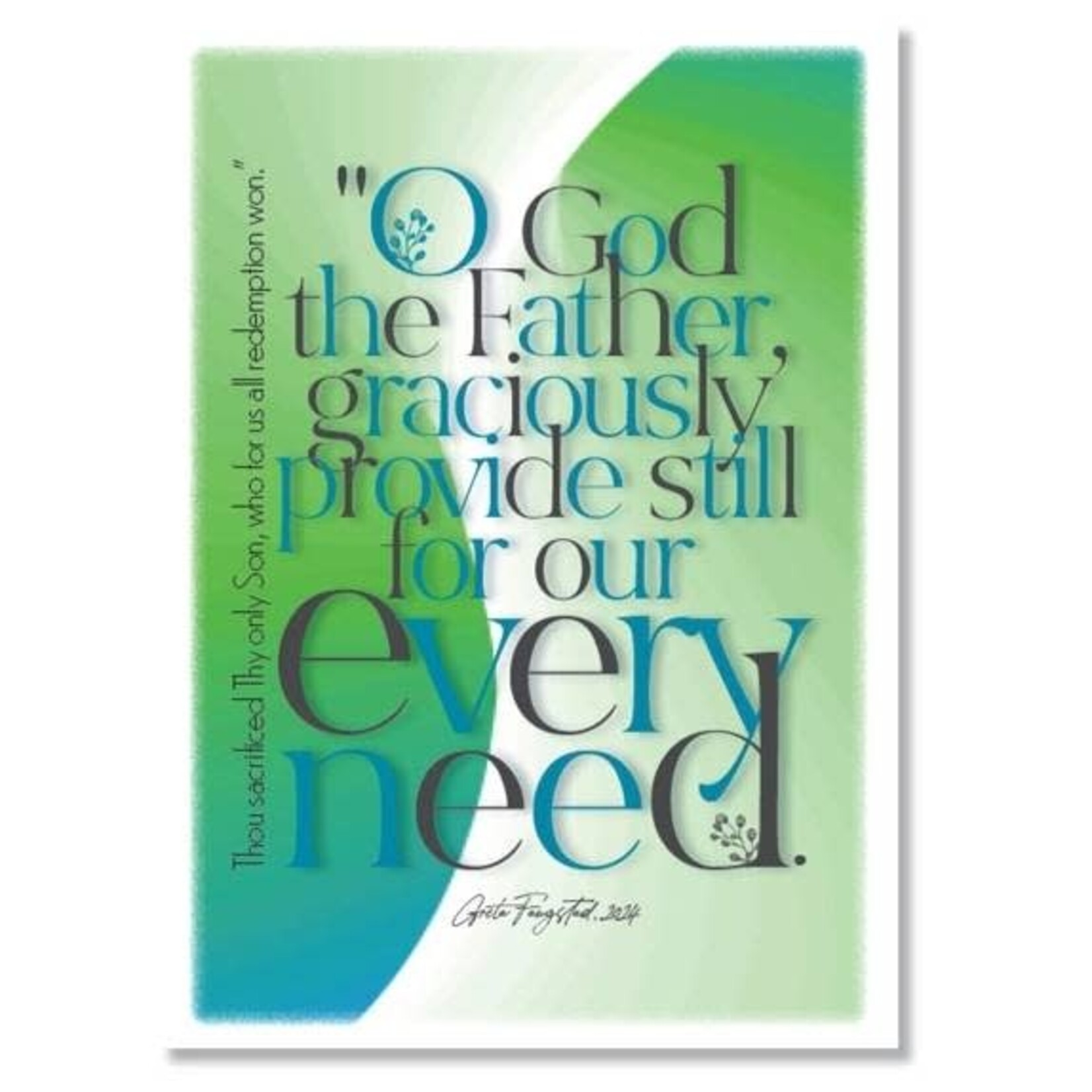 Hymns In My Heart - 5x7" Greeting Card - Confirmation - O God the Father