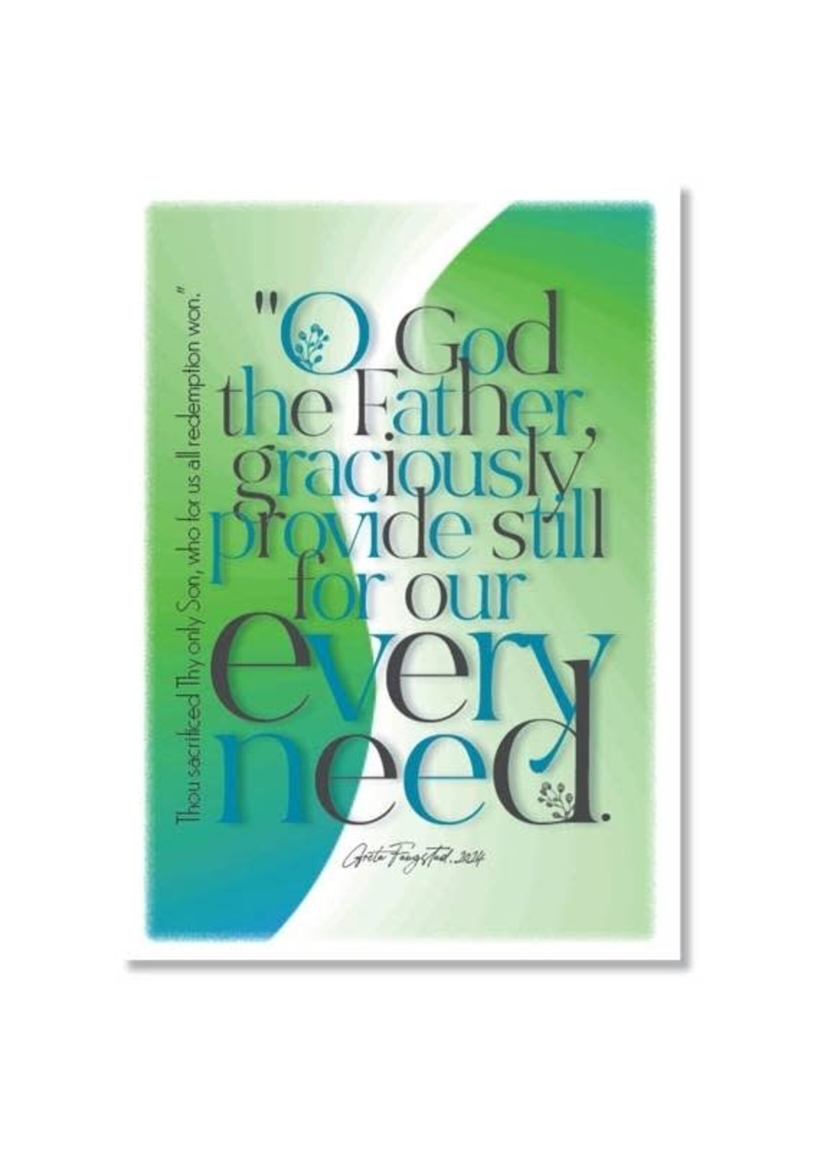 Hymns In My Heart - 5x7" Greeting Card - Confirmation - O God the Father