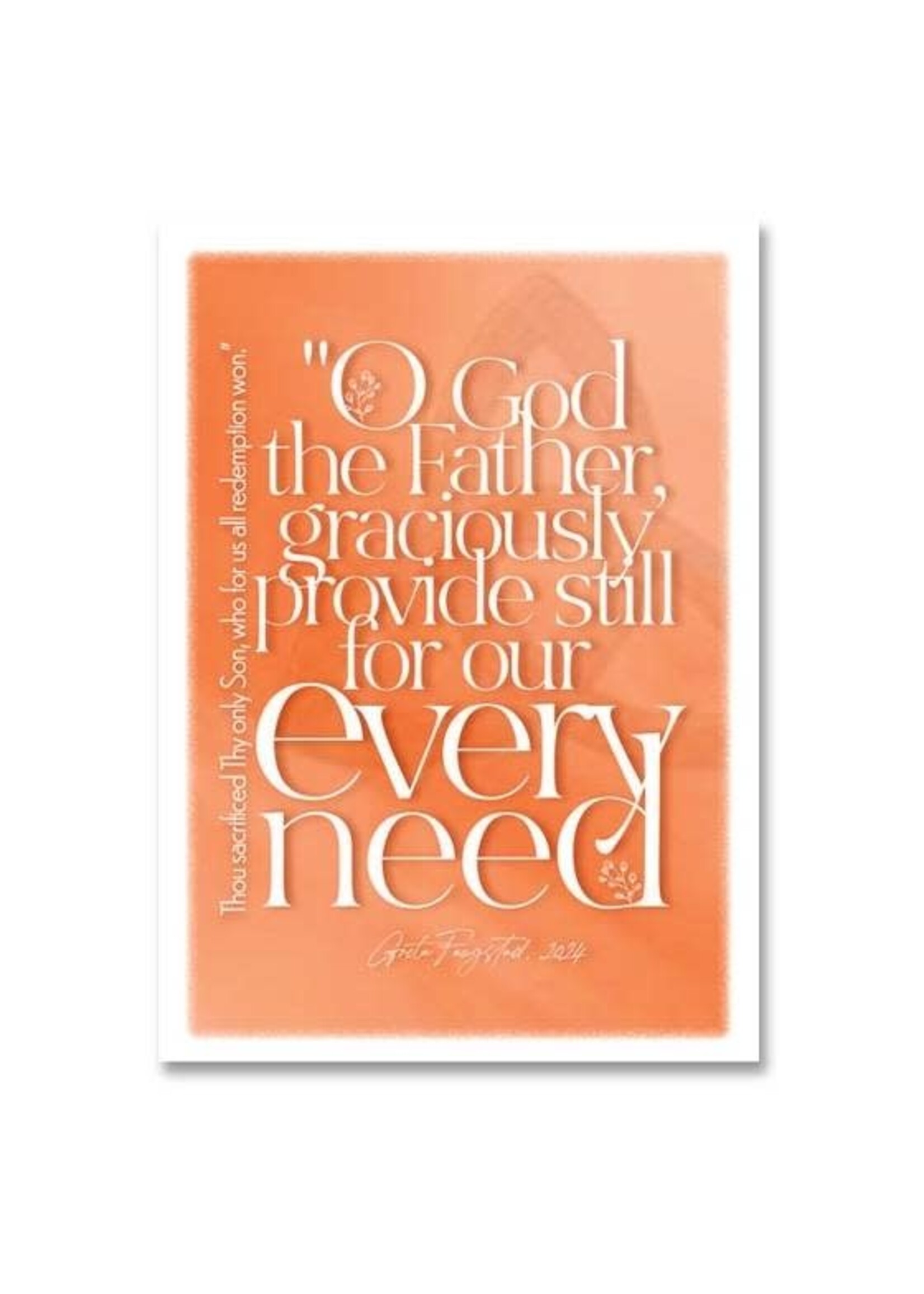 Hymns In My Heart - 5x7" Greeting Card - Graduation - O God the Father