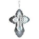 Green Steel Wind Spinner Cross