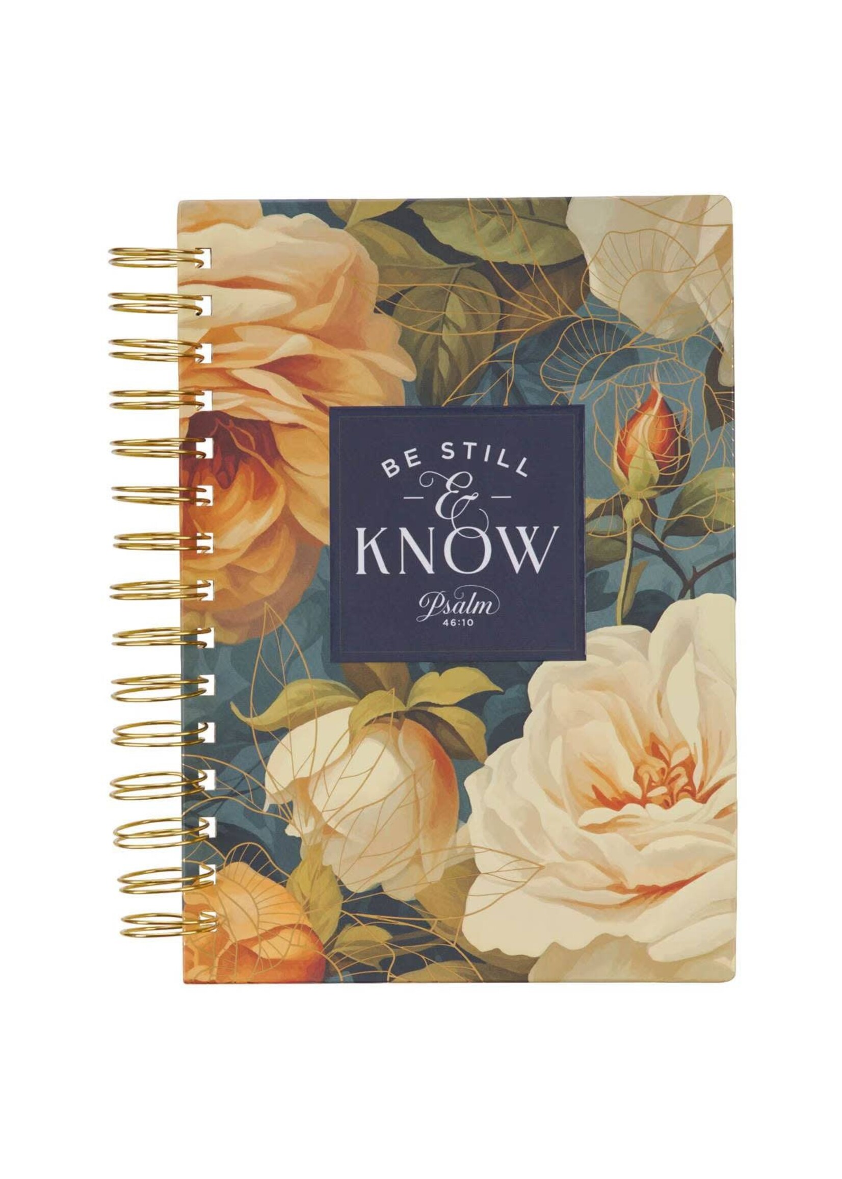 Be Still & Know Spiral Bound Journal - Yellow Rose/Blue - Psalm 46:10