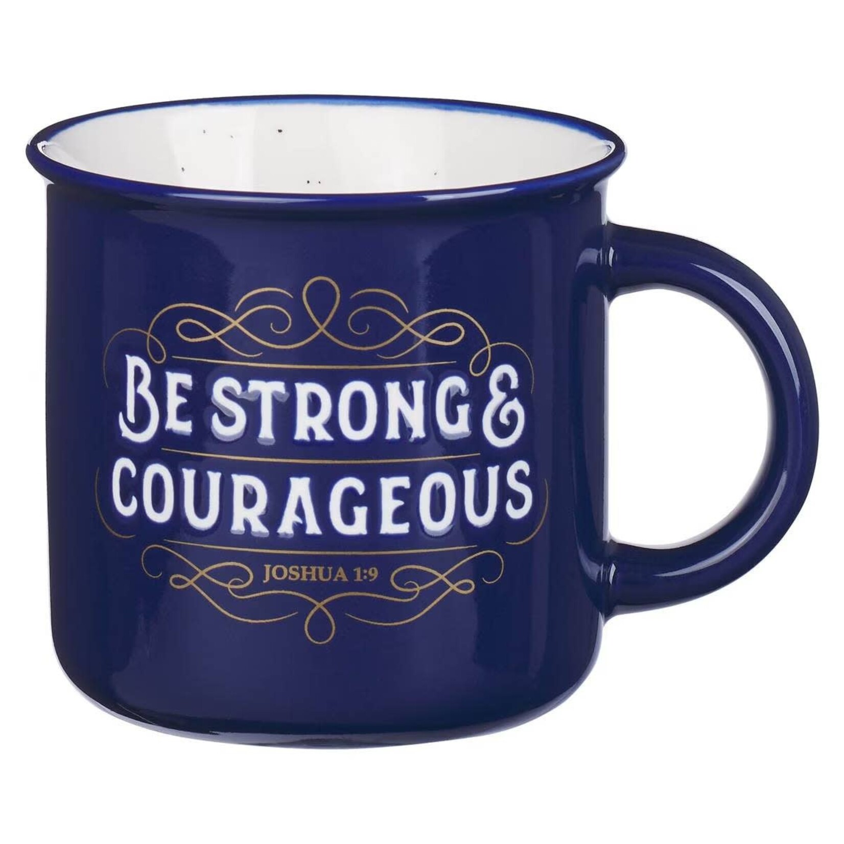 Be Strong & Courageous Camp Style Mug - Blue - Joshua 1:9