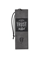 Trust in the Lord Gray & Black Faux Leather Bookmark - Proverbs 3:5