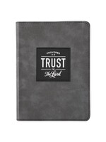 Trust in the Lord Gray & Black Faux Leather Journal - Proverbs 3:5