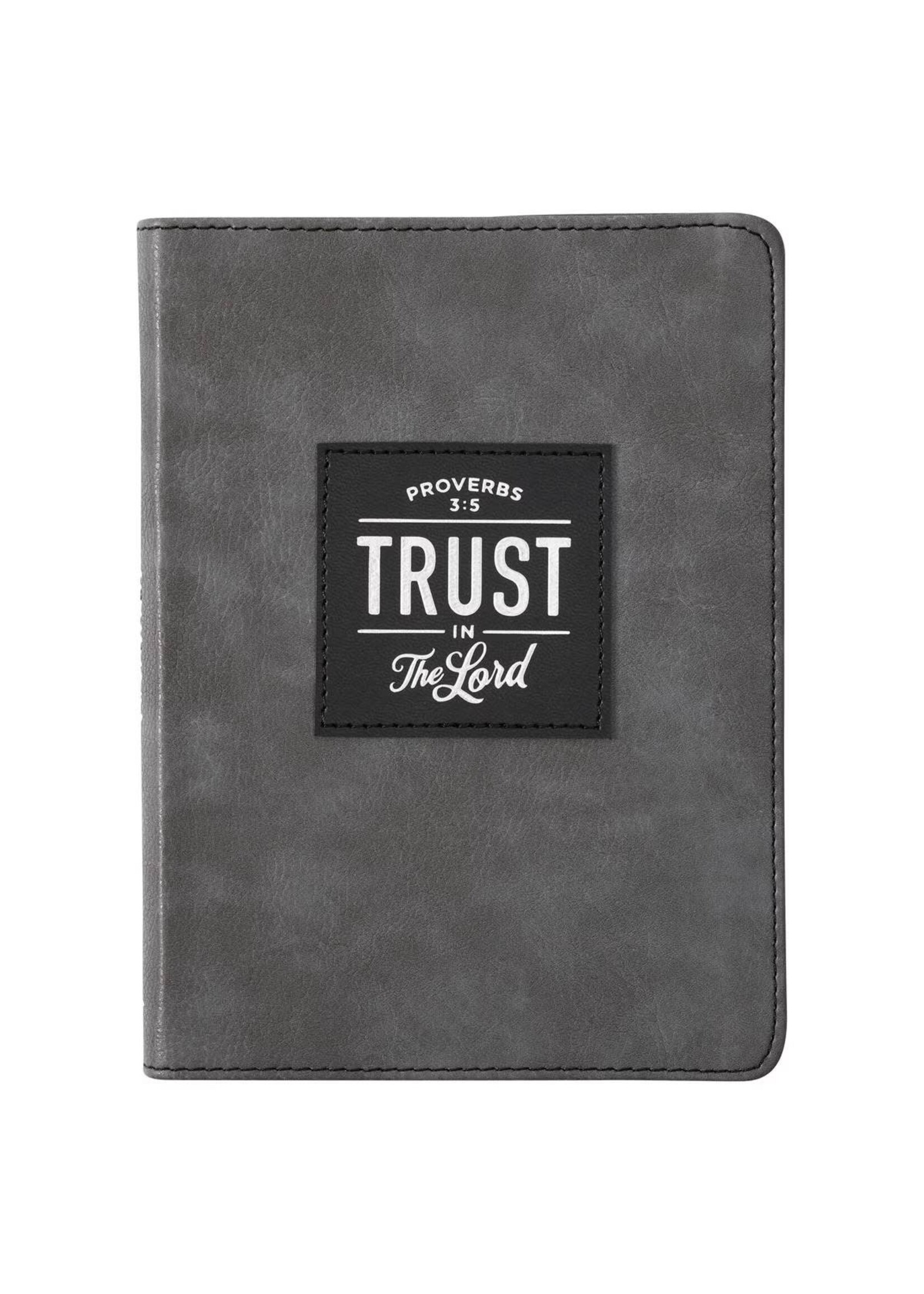 Trust in the Lord Gray & Black Faux Leather Journal - Proverbs 3:5