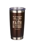 Be On Your Guard Dark Brown Stainless Steel Travel Mug - 1 Corinthians 16:13
