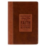 Be On Your Guard Brown Faux Leather Journal - 1 Corinthians 16:13