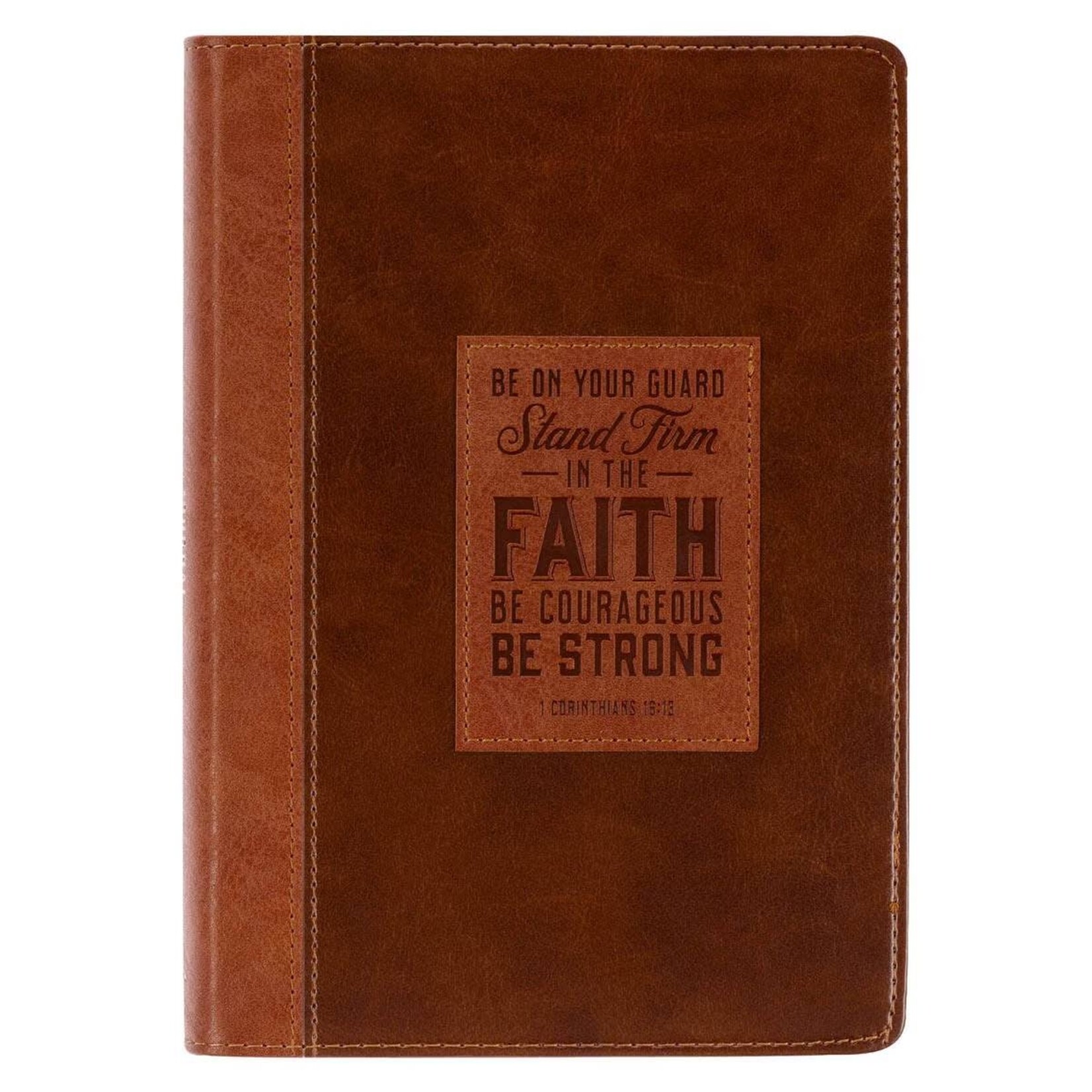 Be On Your Guard Brown Faux Leather Journal - 1 Corinthians 16:13