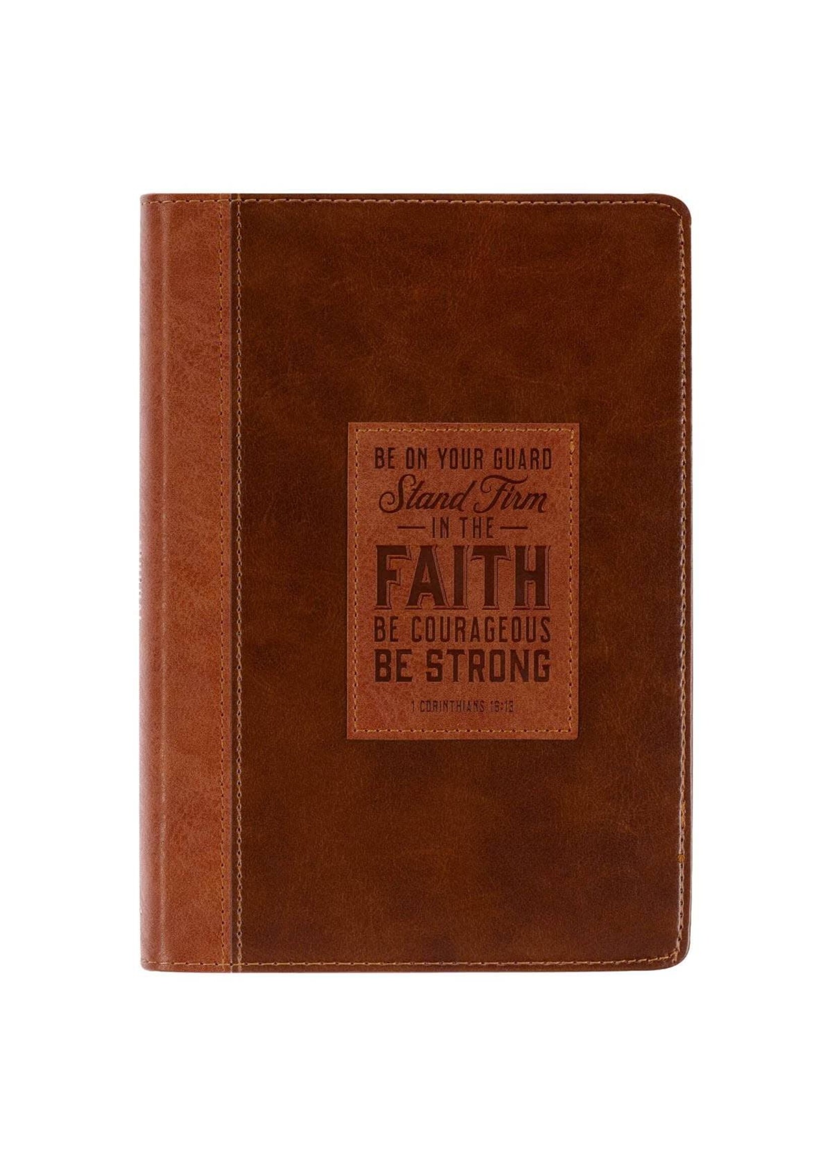 Be On Your Guard Brown Faux Leather Journal - 1 Corinthians 16:13