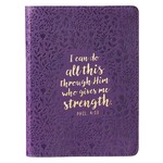 I Can Do All This Purple Faux Leather Journal - Philippians 4:13