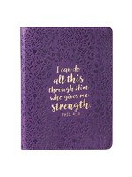 I Can Do All This Purple Faux Leather Journal - Philippians 4:13