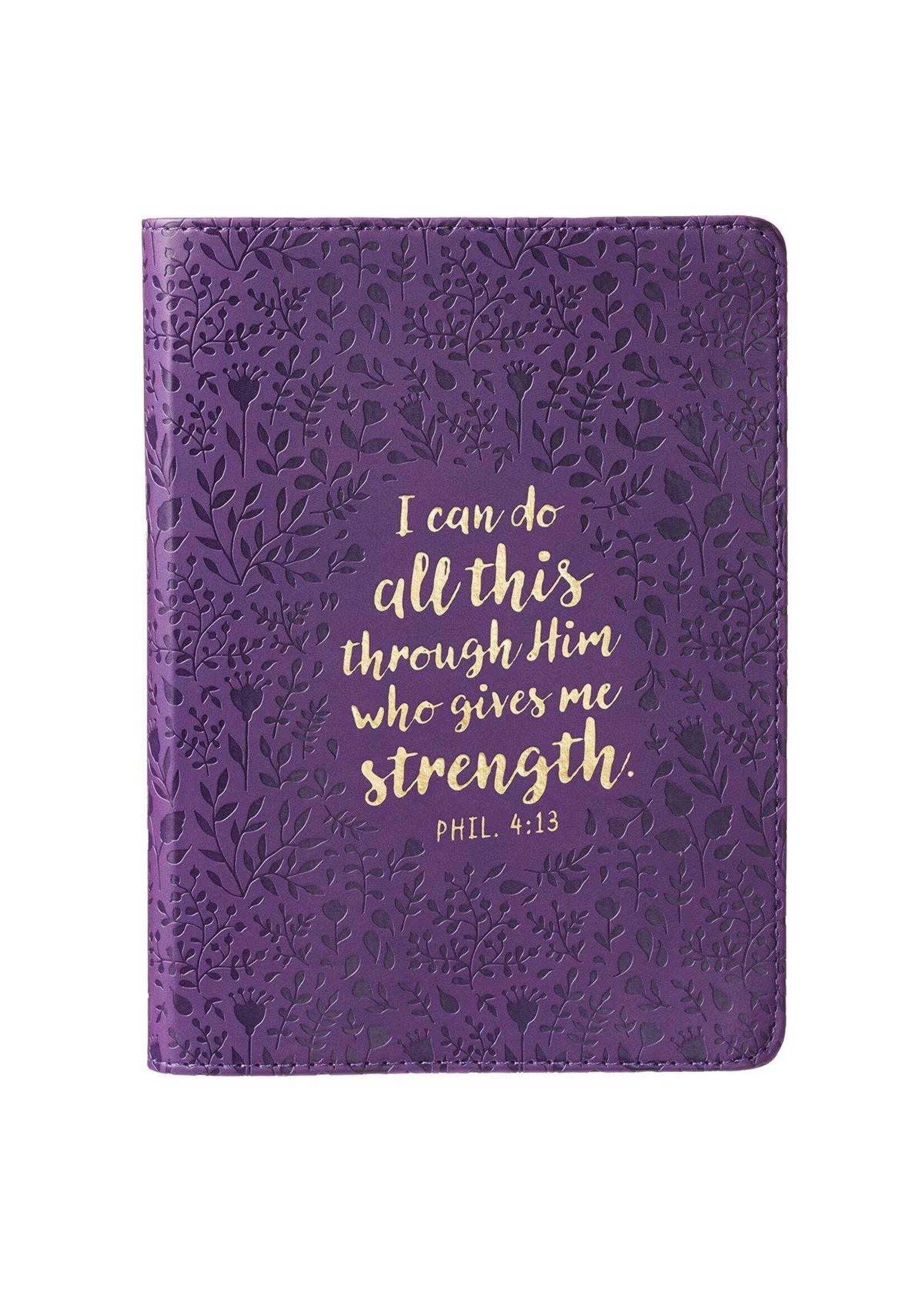 I Can Do All This Purple Faux Leather Journal - Philippians 4:13