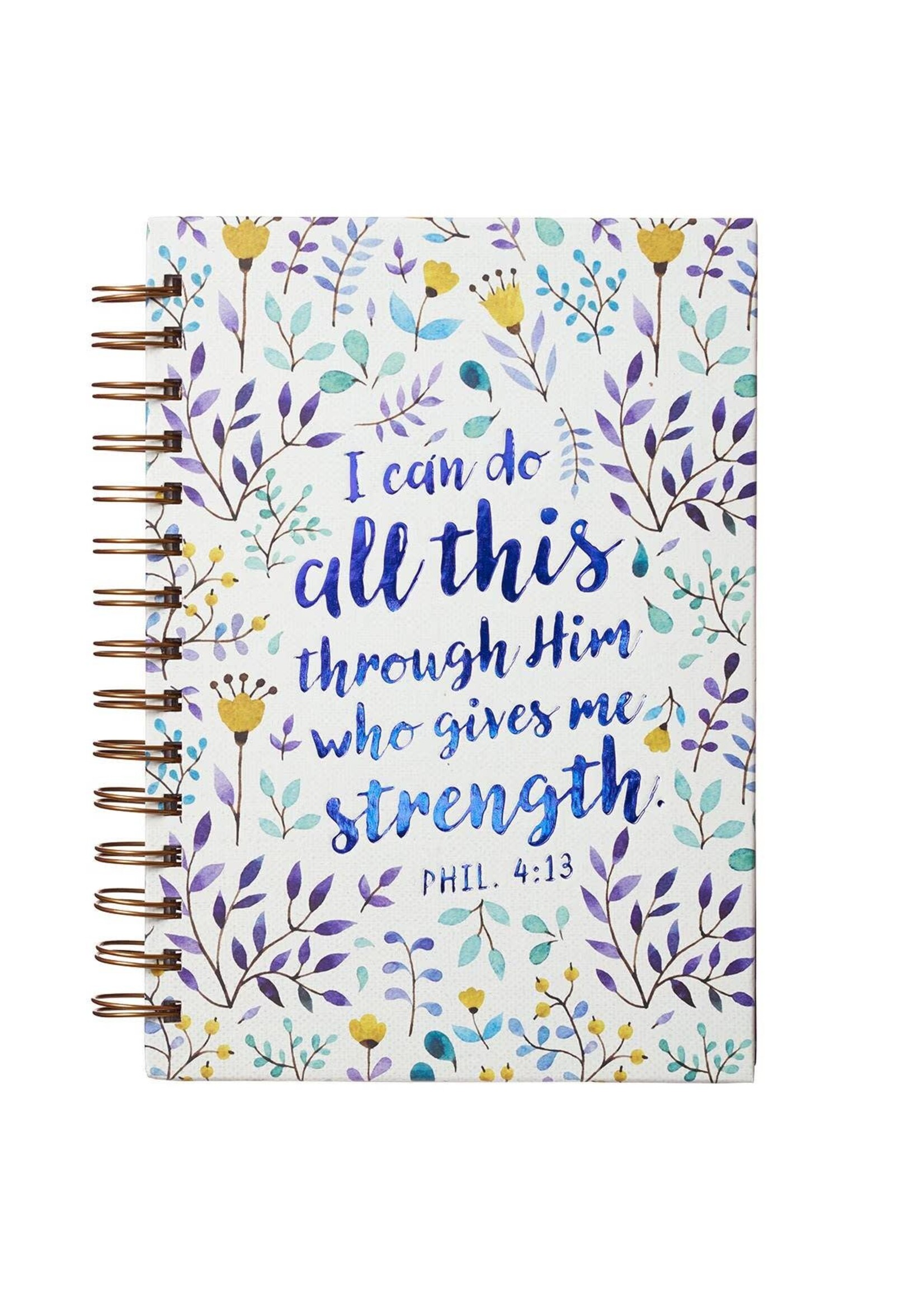 I Can Do All This Floral Spiral Journal