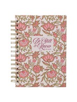 Be Still & Know Pink Floral Spiral Journal - Psalm 46:10