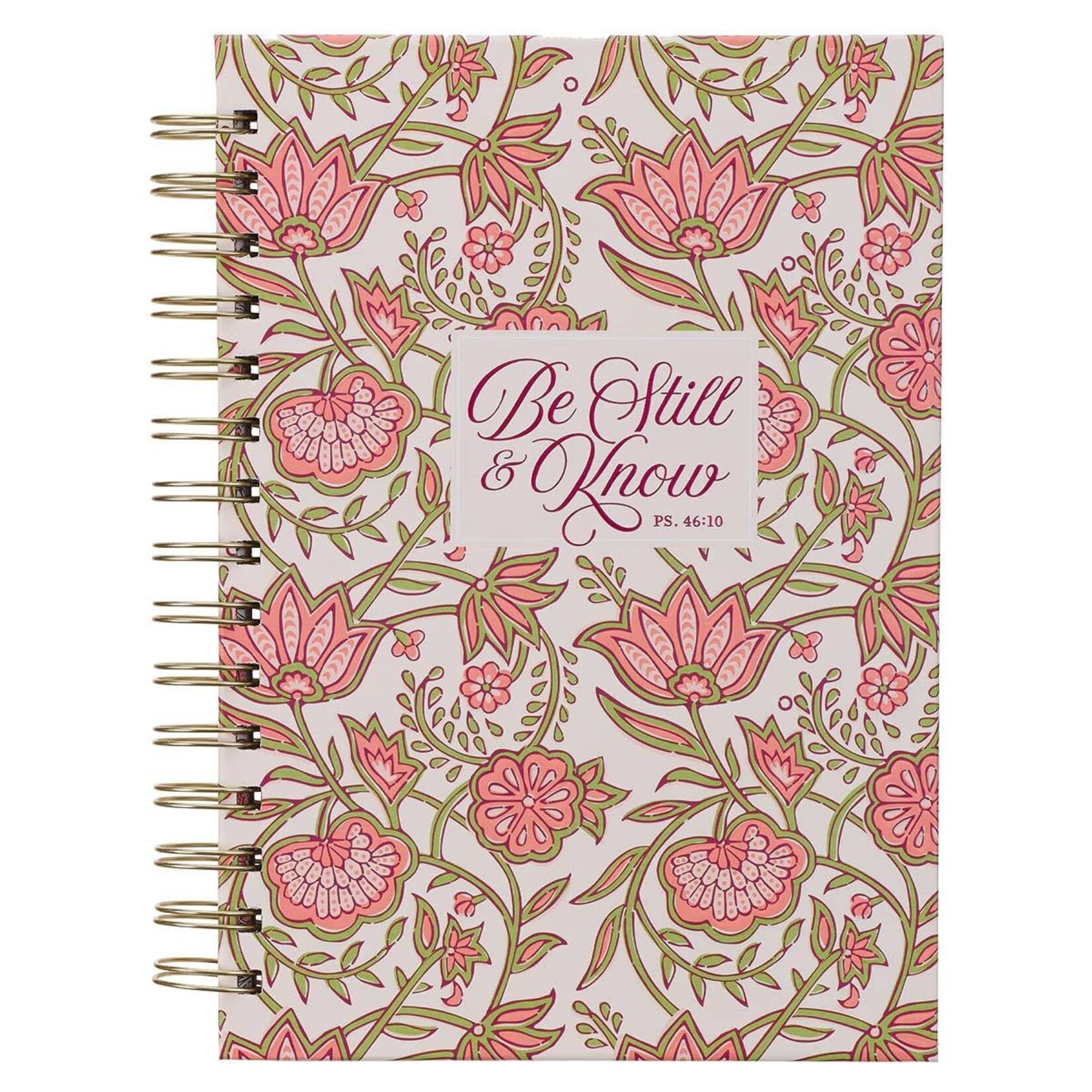 Be Still & Know Pink Floral Spiral Journal - Psalm 46:10