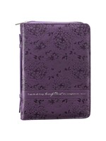 I Can Do All Things Purple Faux Leather Bible Cover - Philippians 4:13