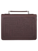 Names of Jesus Walnut Brown Faux Leather Classic Bible Cover - Isaiah 9:6