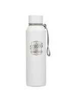 Strong and Courageous White Stainless Steel Water Bottle - Joshua 1:9