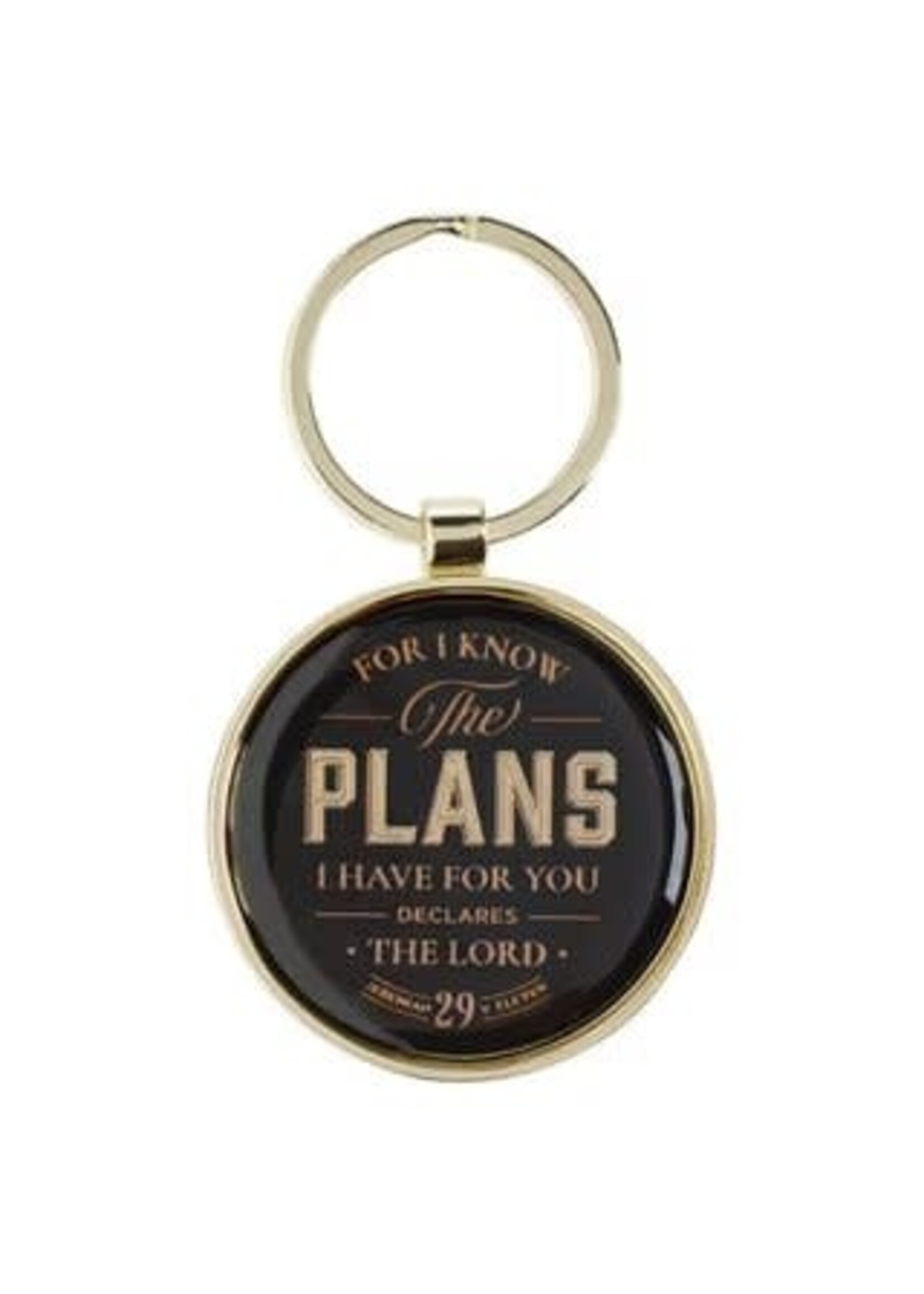 Plans Black Metal Keychain in Gift Tin - Jeremiah 29:11
