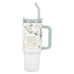 Be Still Teal Meadow 40 Oz Tumbler with Straw - Psalm 46:10