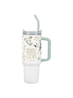 Be Still Teal Meadow 40 Oz Tumbler with Straw - Psalm 46:10