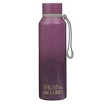 Trust in the Lord Plum Floral Stainless Steel Water Bottle - Proverbs 3:5