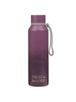 Trust in the Lord Plum Floral Stainless Steel Water Bottle - Proverbs 3:5