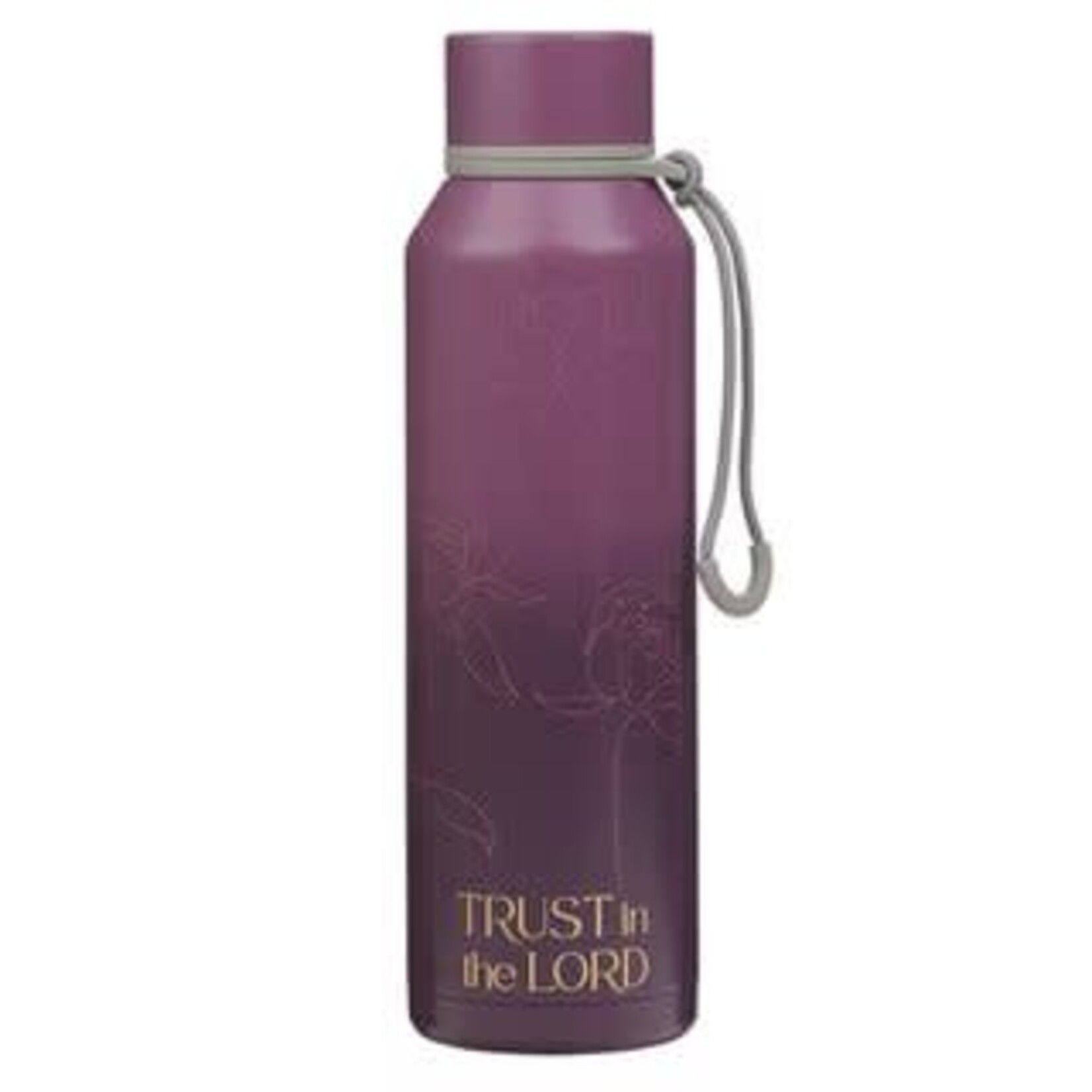 Trust in the Lord Plum Floral Stainless Steel Water Bottle - Proverbs 3:5