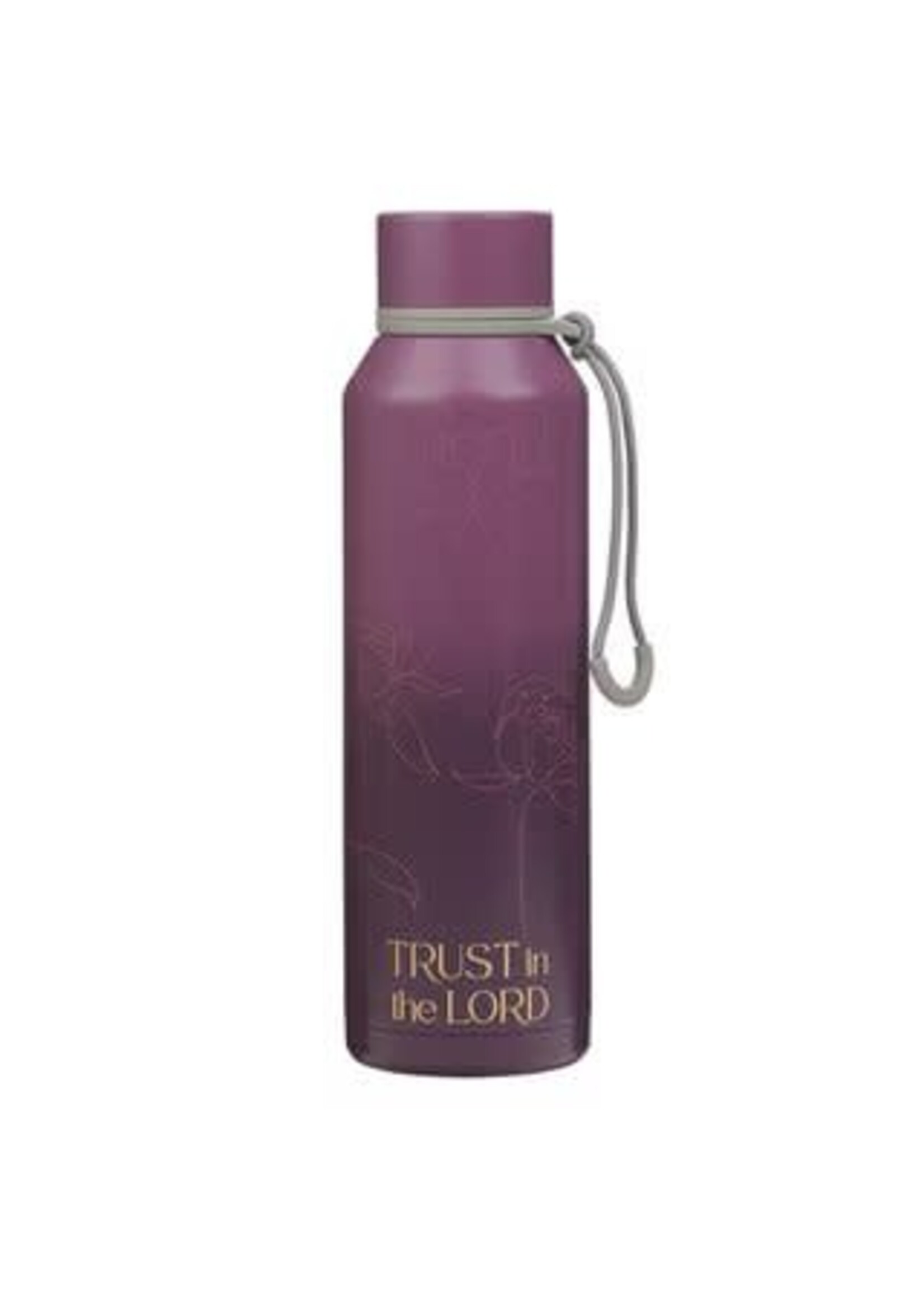Trust in the Lord Plum Floral Stainless Steel Water Bottle - Proverbs 3:5