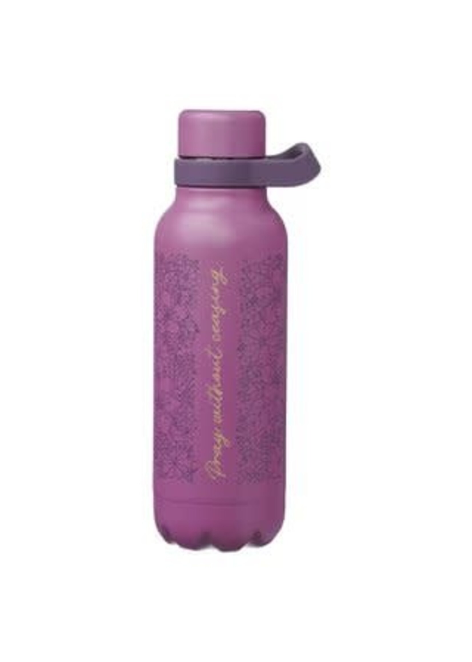 Pray Without Ceasing Plum Floral Stainless Steel Water Bottle