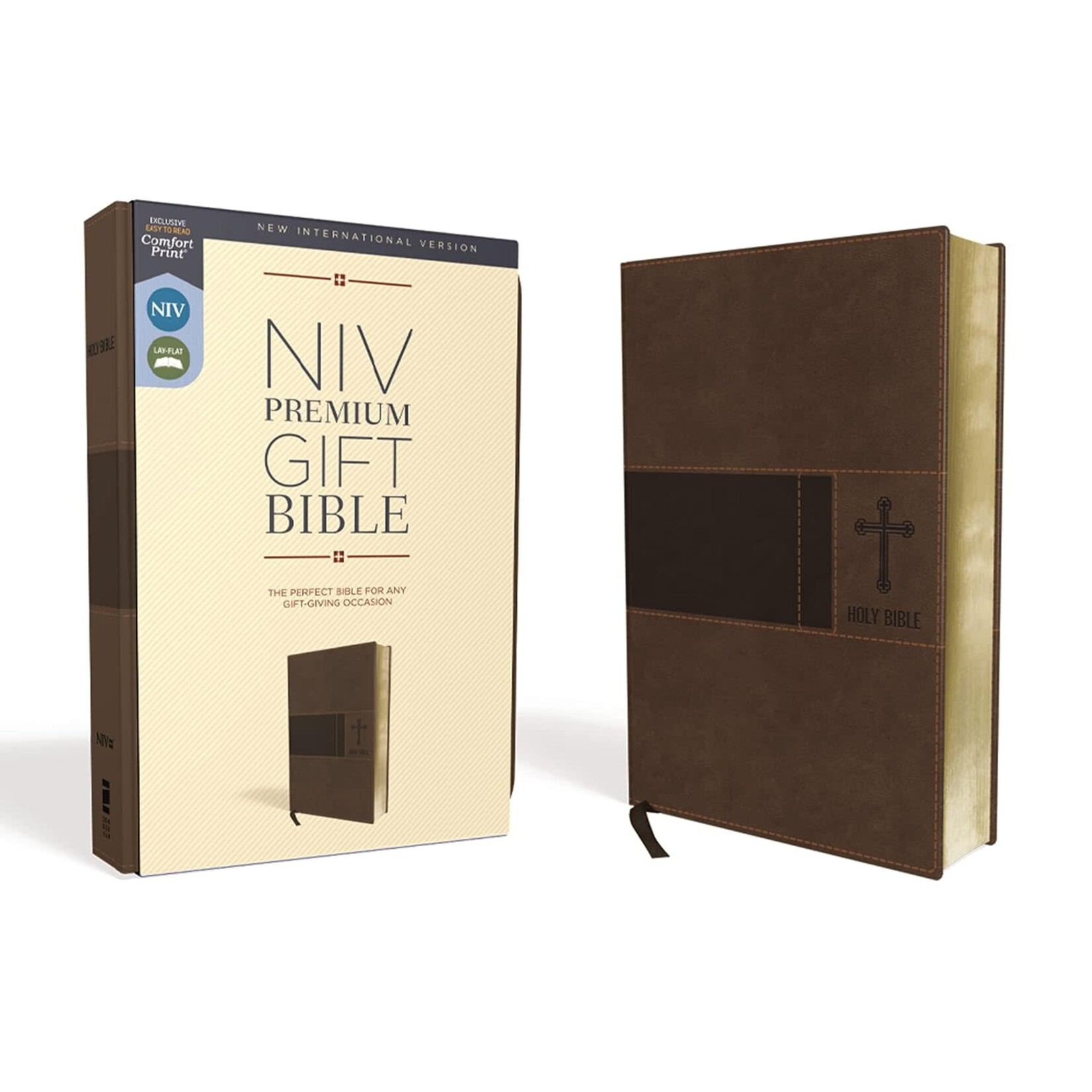NIV, Premium Gift Bible, Leathersoft, Brown, Red Letter, Comfort Print