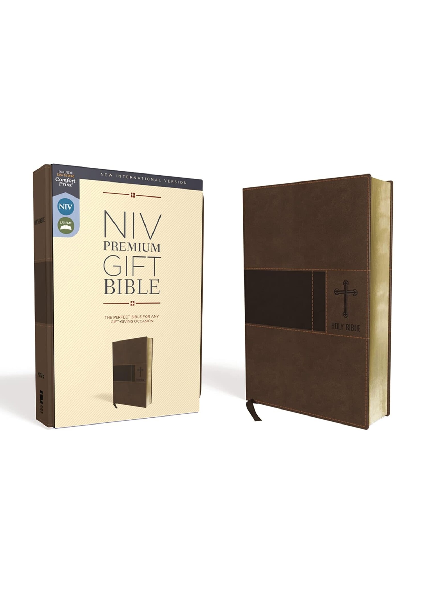 NIV, Premium Gift Bible, Leathersoft, Brown, Red Letter, Comfort Print