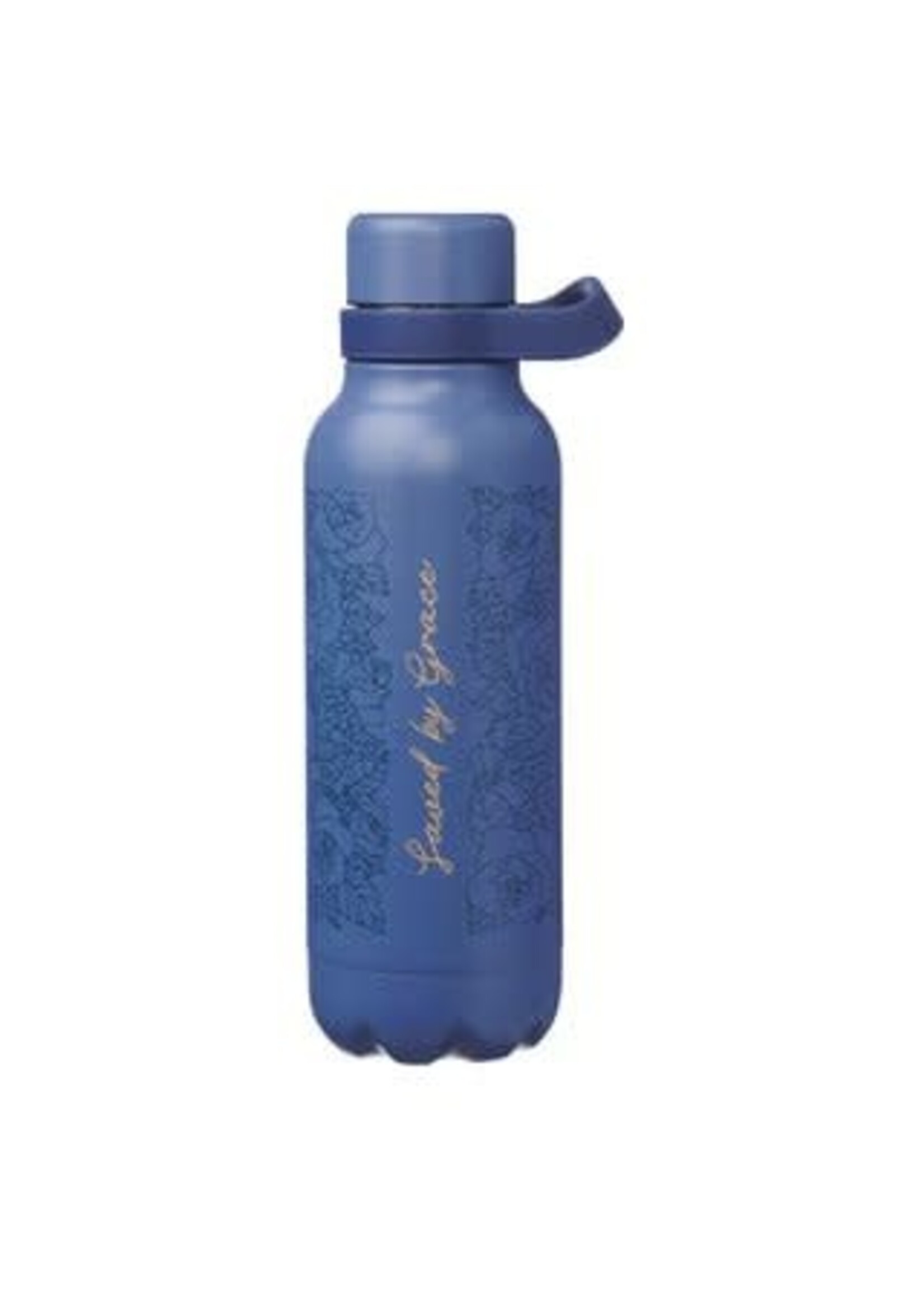 Saved by Grace Blue Floral Stainless Steel Water Bottle