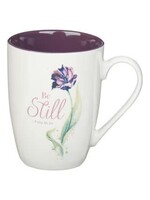 Be Still Purple Bloom Ceramic Coffee Mug – Psalm 46:10