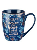 Desire of Your Heart Navy Ceramic Coffee Mug - Psalm 20:4