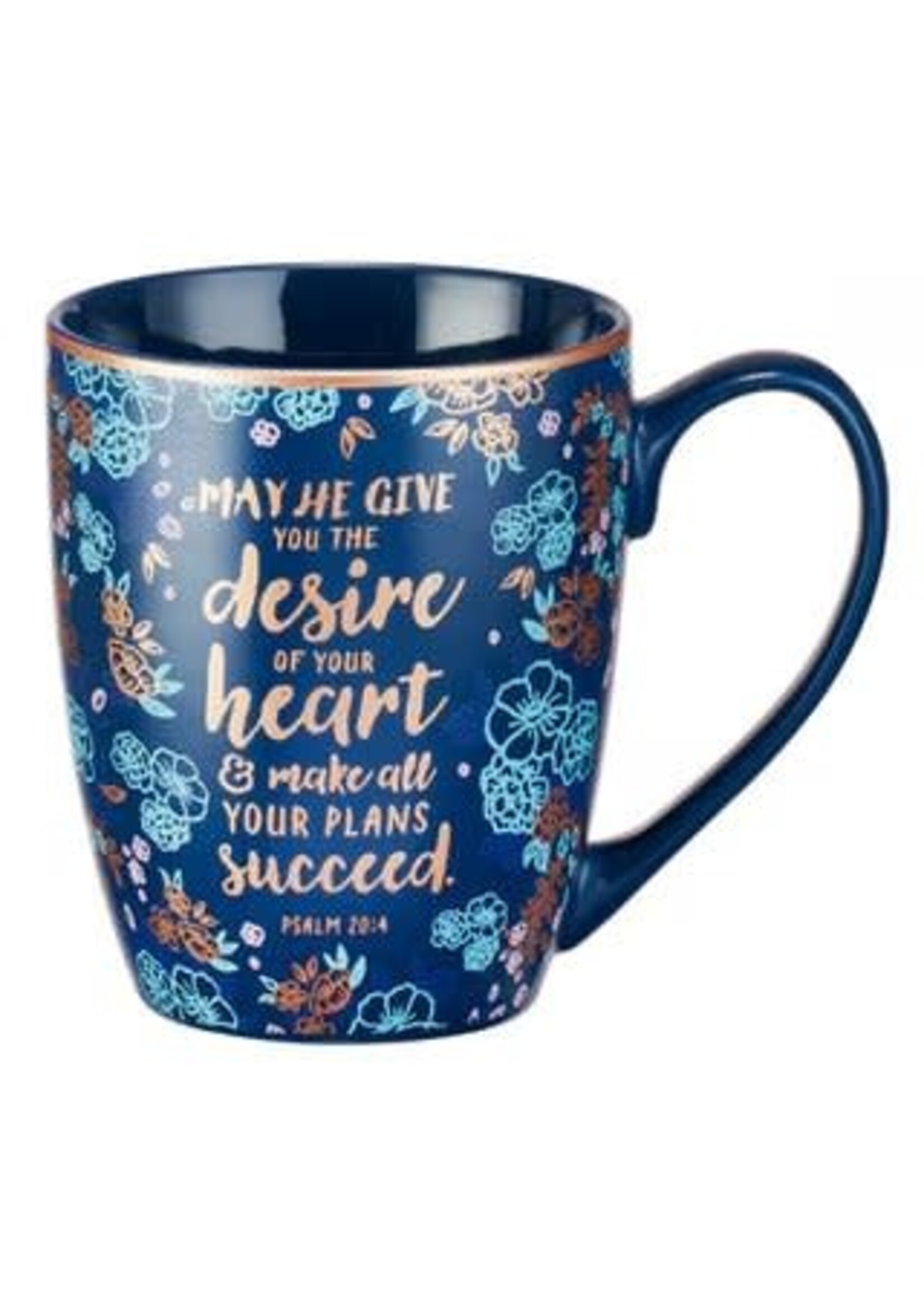 Desire of Your Heart Navy Ceramic Coffee Mug - Psalm 20:4