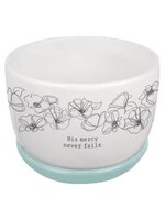 Mercy White and Light Blue Planter Pot with Saucer