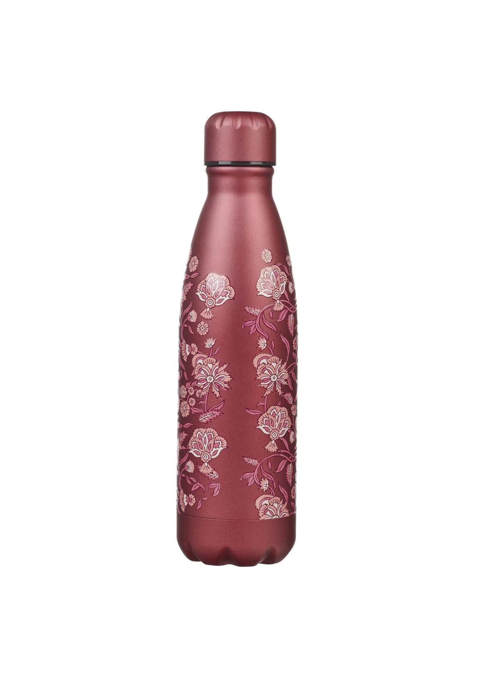 Be Still Metallic Raisin Plum Floral Stainless Steel Water Bottle - Psalm 46:10
