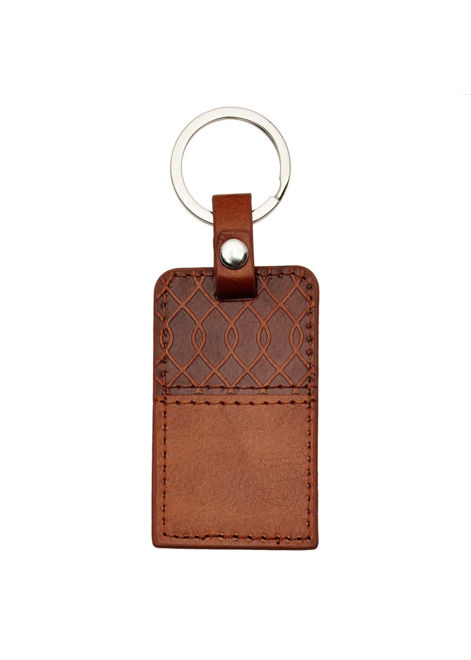 I Know the Plans Tawny Brown Faux Leather Key Ring - Jeremiah 29:11