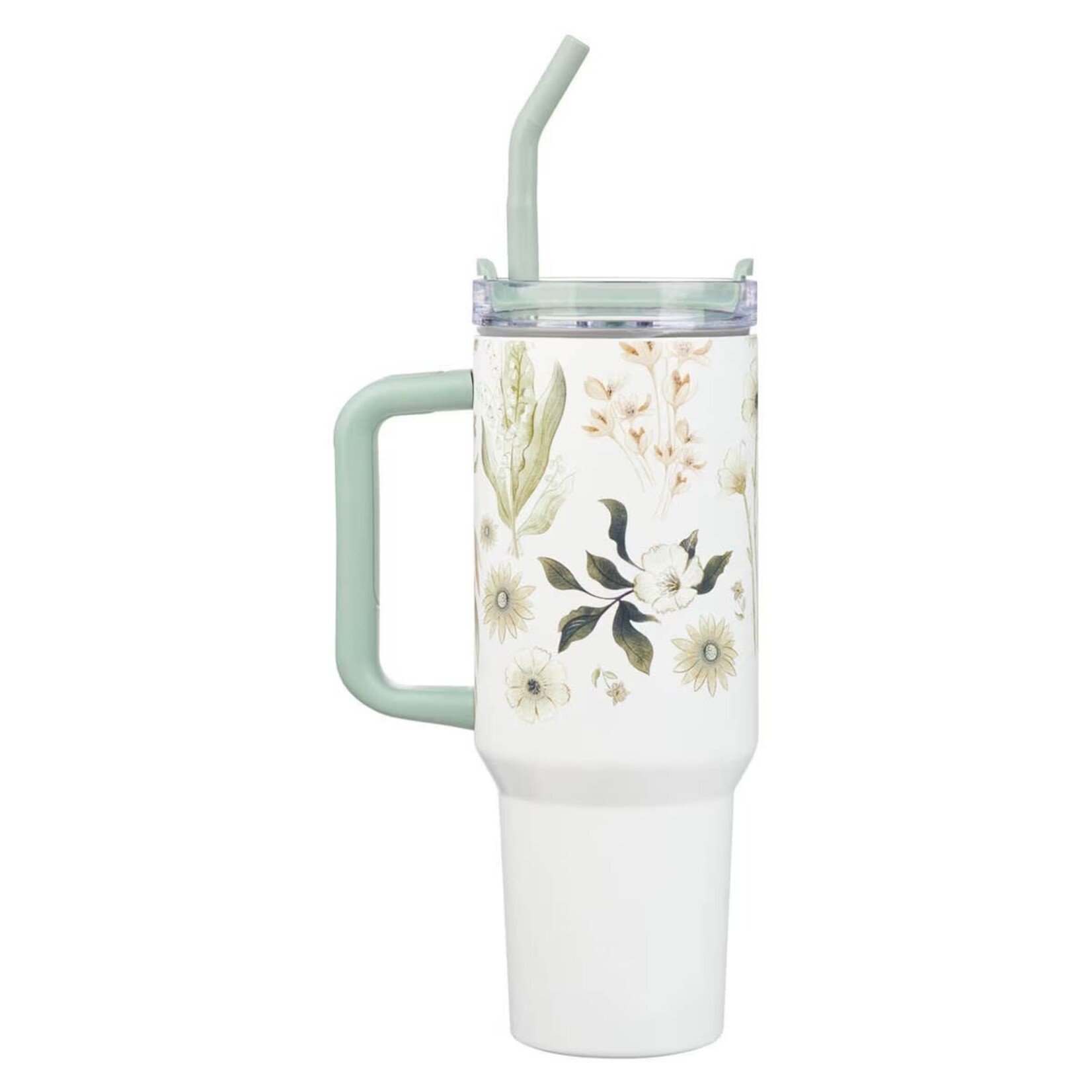 Be Still Teal Meadow 40 Oz Tumbler with Straw - Psalm 46:10